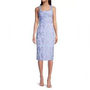 Aidan Mattox Metallic Floral Jacquard Dress size 2